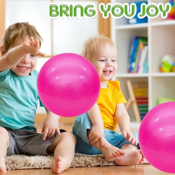 6 Pcs 6 Inch Inflatable Bouncy Balls, with 1 Hand Air Pump