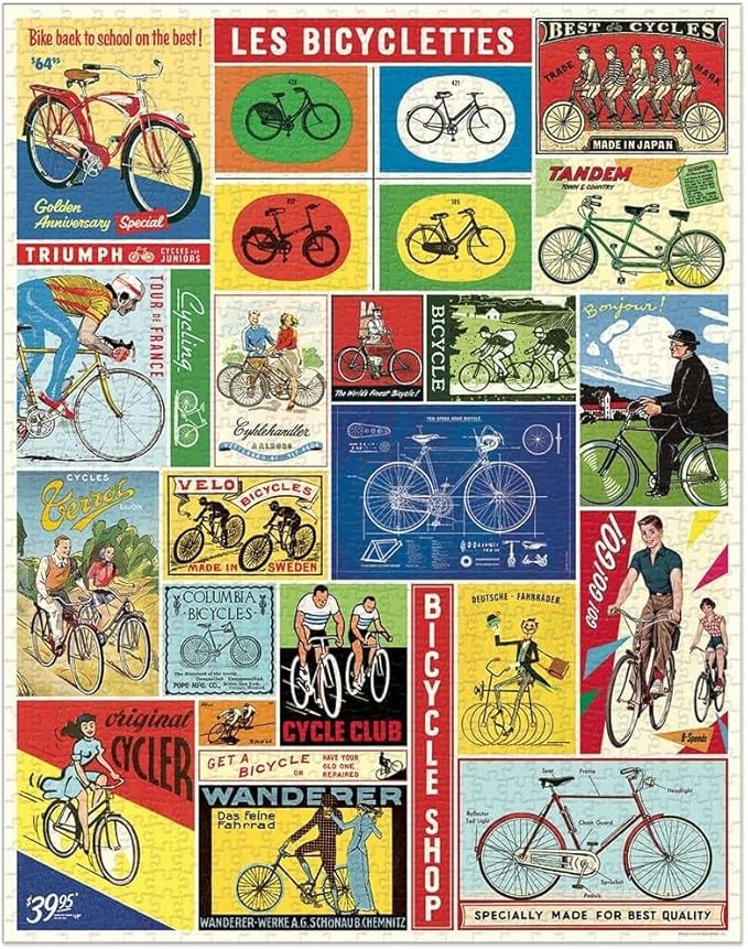 Cavallini 1000 Piece Puzzle, Bicycles
