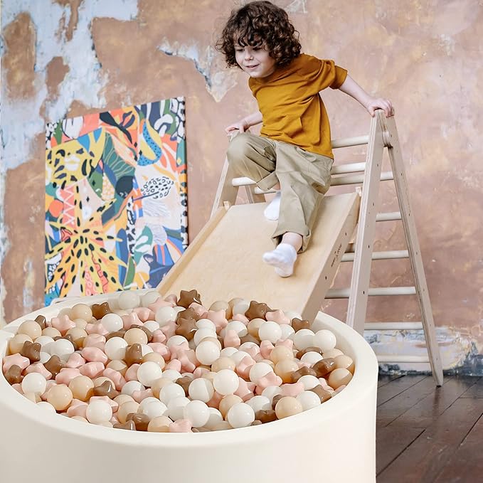 Realhaha Ball Pit Balls 50 100 200 500, Star Shapes for Babies Kids Playpen Plastic Balls for Babies Ball Pool Puppy Playballs