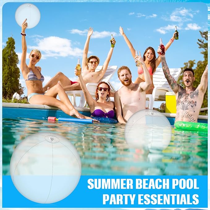 2 Pcs Inflatable Beach Ball 20 inch Swimming Pool Balls Summer Outdoor