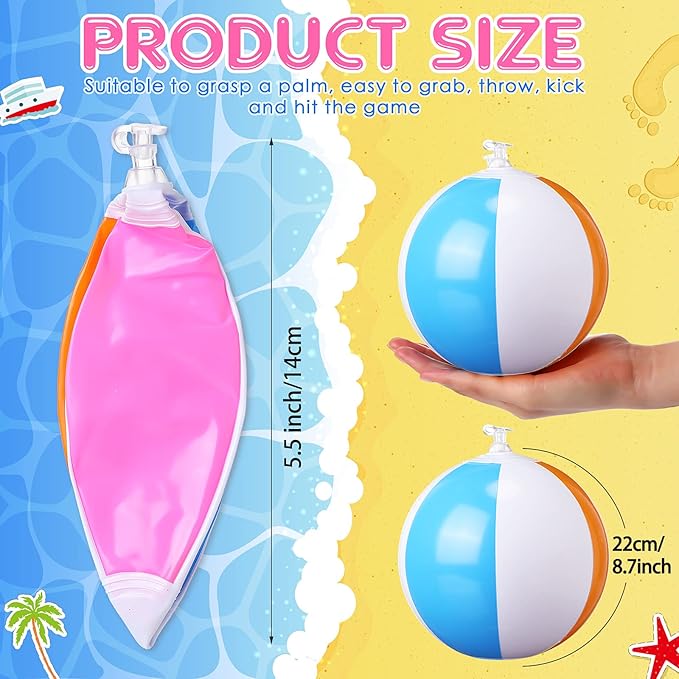 Zhanmai 100 Pack Inflatable Beach Balls 5 Inch Summer Beach Ball Pool Party Toy for Kids and Adults Blow Up for Party Favor Daily Game Toys Birthday Decorations (Cute Color)