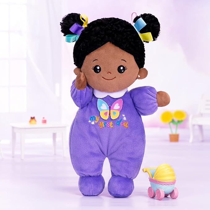OUOZZZ 10" Black Baby Doll for 1 Year Old Girl Gifts - First African American Baby Dolls for Toddler Girl Toys Birthday Gift & 1 Year Old Toys
