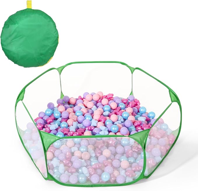 STARBOLO Kids Ball Pit Play Pool Play Tent, Toy Ball Play Pool Foldable Play Tent for Kids Girls Boys Pets Indoor and Outdoor, Balls Not Included (Green).
