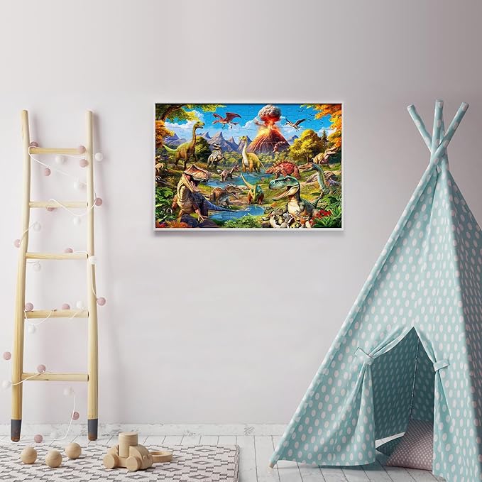 Puzzles for Kids Ages 5-8 6-8 Year Old 100 Piece Puzzles for Kids Dinosaur World Puzzle Kids Puzzles Ages 8-10 100 Piece Puzzle for Adults Learning Educational Puzzles for Boys Girls(15 "X 10")
