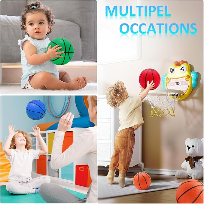 30Pcs 7" Mini Basketball Balls Bulk PVC Small Basketballs for Over The Door Basketball Hoop Games Party Favors Indoor Outdoor Play Adults Kids Pool Beach Colorful