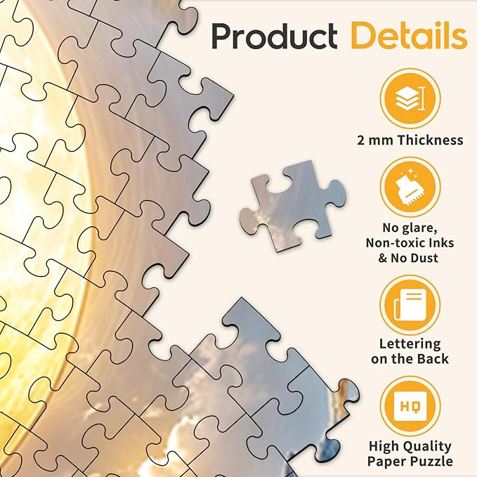 Masseruon 1000 Piece Puzzle for Adults, 26.6 * 26.6in Moonlit River Puzzle for Adults, 1000 Pieces Flat Puzzles with 3D Visual Effect When Completed, Puzzles Gift for Women Men
