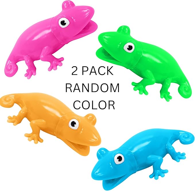Animolds Baby Squeaky Toy Squeeze Party Favors Toys for Boys Novelty Toys & Amusements Screaming Rubber Gag Gifts Small Animal Toys Funny Dog Toys 6-8In Baby Sensory Toys 2PK(Squeeze Me Lizard 2PK)