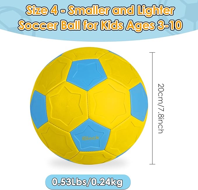 Swerve and Curve Soccer Ball Size 4,Soccer Training Ball with Special Panels to Play, Outdoor Indoor Activities Games, Kids Fun Football for Backyard,Lawn