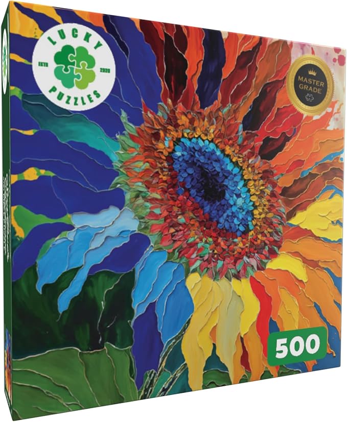 Lucky Puzzles – 500 Piece Jigsaw Puzzle for Adults | Sunflower Radiance | Floral Artwork | Moderate Difficulty
