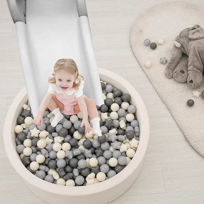 TRENDPLAY Star Ball Pit Balls for Toddlers -50 100 200 Count Star Balls Different Shapes, Non-Toxic Plastic Balls for Safe Play, Boys Girls Festival Party Decoration
