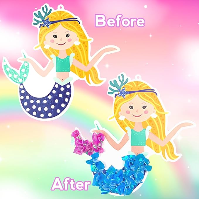 Poke in Fun Art Fabric Craft, Arts and Crafts for Kids,DIY Craft Kits,Create Mess Free Craft,Art Activity Birthday Christmas Gift Ideas for Children,Rainbow Toys for Girls and Boys Ages 4-10+
