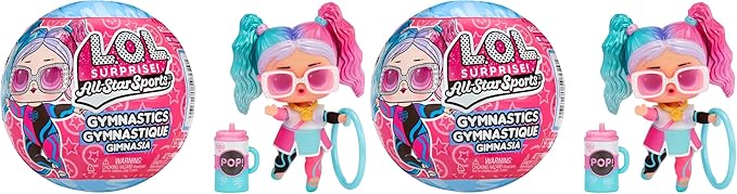 LOL Surprise All Star Sports Gymnastics with Collectible Doll, 8 Surprises, Gymnastics Theme, Balance Beam Ball, Sports Doll, Great Gift, Limited Edition Doll (Pack of 2)
