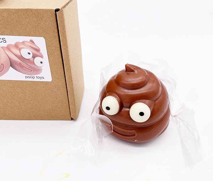 LBKKC Easter Basket Stuffers Poop Stress Ball,2 Pack Creative Squishy Squeeze Toy Funny Relief Stress Gag Gifts Toys for Kids, Practical Joke Party Favor Gifts