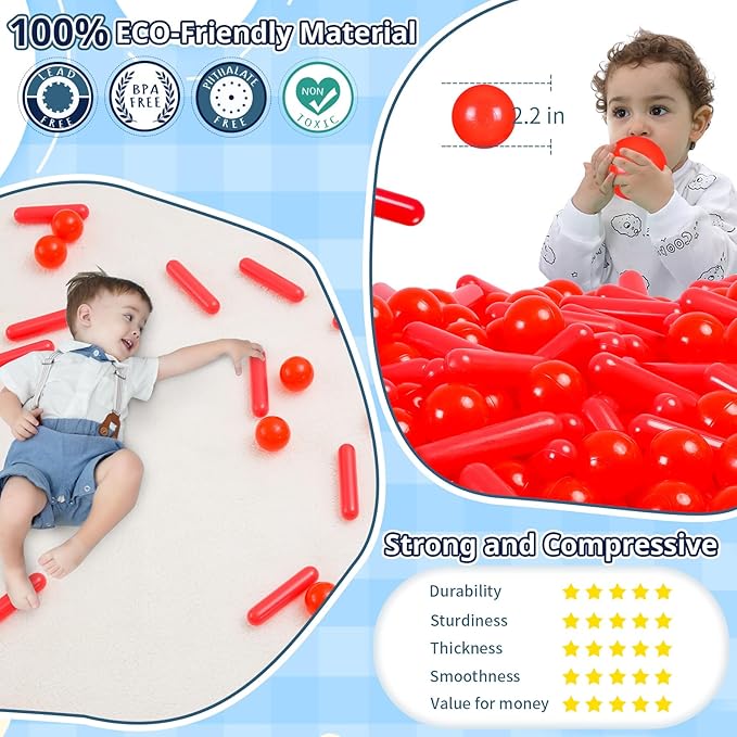 STARBOLO Ball Pit Balls for Kids -Pack of 150 200 500 Colorful Ball Pit Balls Crush Proof Plastic Toy Balls for Toddlers Ball Pit, Ball Pit Play Tent, Baby Pool Water Toys