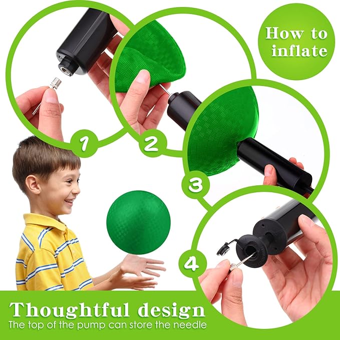 Yunsailing 24 Pack Dodgeballs Bulk 6 Inch Operation Christmas Playground Balls Rubber Bouncy Inflatable Kickball with Pump for Kids Adult Outdoor Handball Game Christian Donation Gift (Dark Green)