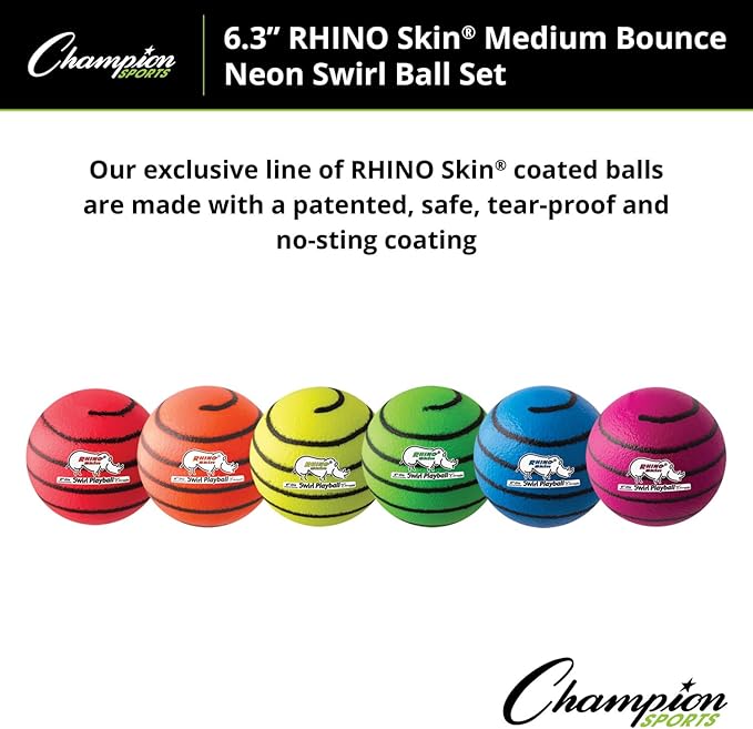 Champion Sports Rhino Skin Medium Bounce Dodgeballs
