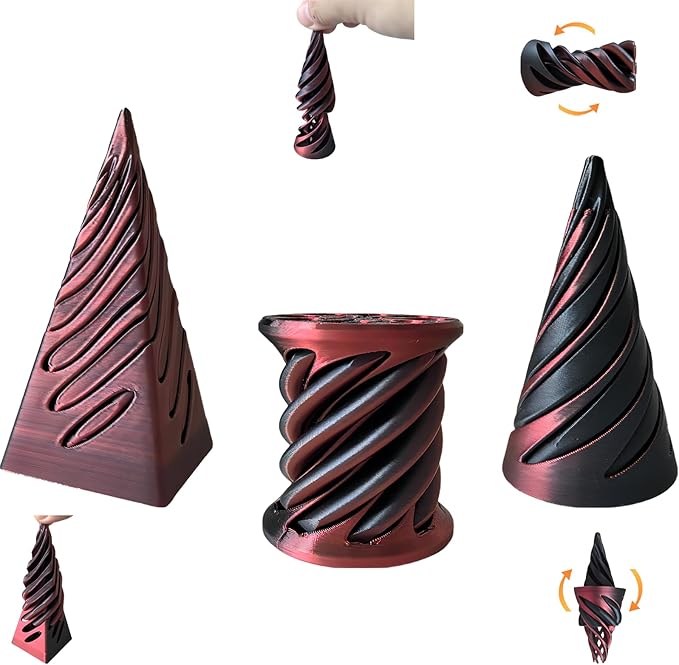 3 Packs Impossible Cone,Spiral Cone Fidget Toy,Impossible Cones passthrough Impossible Pyramid for Relaxing,Spiral Fidget Toy passthrough Impossible Cone,Birthday for Adults & Kids
