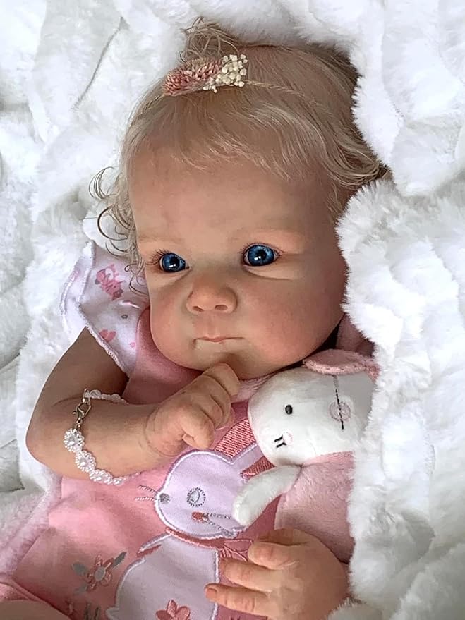 Anano Reborn Baby Dolls Silicone Full Body-45 cm Realistic Baby Doll Newborn Girl, Full Silicone Babys Doll Lifelike, Real Life Babys Reborn Dolls Washable with Accessories