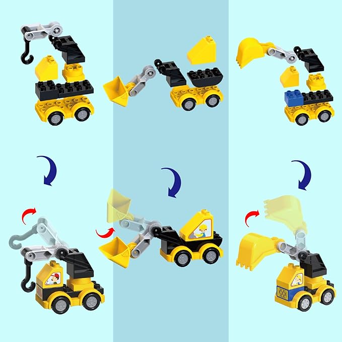Building Blocks for Toddlers 2-5, 89 PCS Blocks Car Set for Kids Classic Large Building Bricks Compatible with Major Brands Educational Toys for All Ages