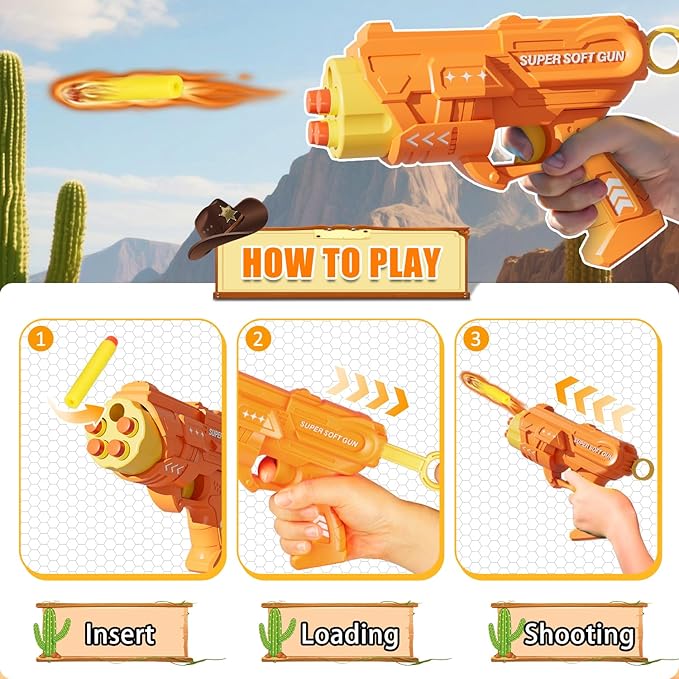 Shooting Game Toys for Ages 3 4 5 6 7 8 9 10+ Year Old Boy, Digital Shooting Target with 40 Soft Foam Dart and 2 Toy Guns Indoor Outdoor Sports Games Birthday Xmas Easter Gifts Toys for Kids 5-7 8-12