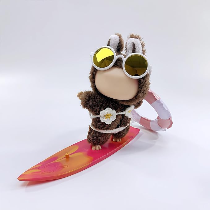 Summer Series - 17cm Doll Clothes, Swimsuit Doll Outfits 3 Sets of Bikini + Swimming Ring + Surfboard + Glasses(No Dolls)