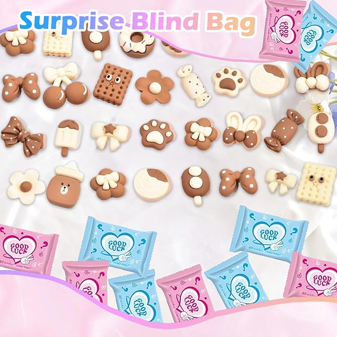 50PCS Coffee Brown Food Resin Blind Bags: Mini Cute Charms for Crafts, DIY Phone Case Decorations, Scrapbooking & Resin Miniatures