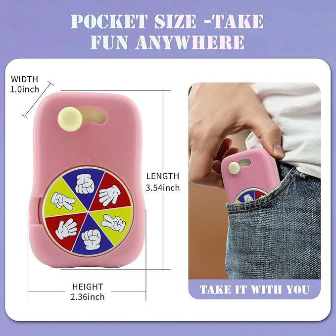 6 Games in 1 Spinner Toys for Party Rock Paper Scissors Kids Fun Christmas Toys White Elephant Gifts Party Game Fidget Toys for Teen Adult(Pink)