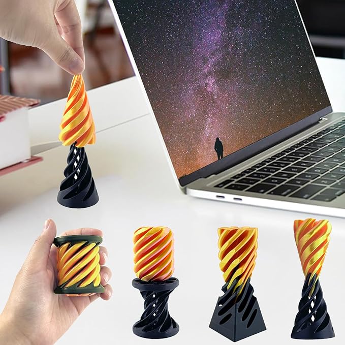 Christmas Stocking Stuffer 4 Packs Impossible Cone,Impossible Cones passthrough Impossible Pyramid for Relaxing,Spiral Fidget Toy passthrough Impossible Cone,Birthday for Adults & Kids