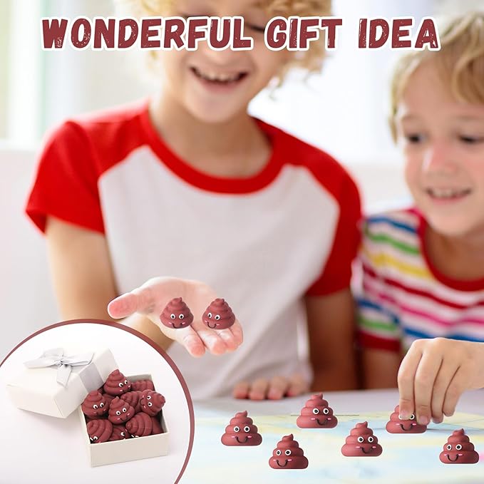 200 Pcs Mini Poop Figurine Tiny Statue Small Poop Figures Toys Fake Classic Brown Toys for Gift Bag Fillers Halloween Egg Fillers Prank Hide and Seek Props Party Supplies Gifts