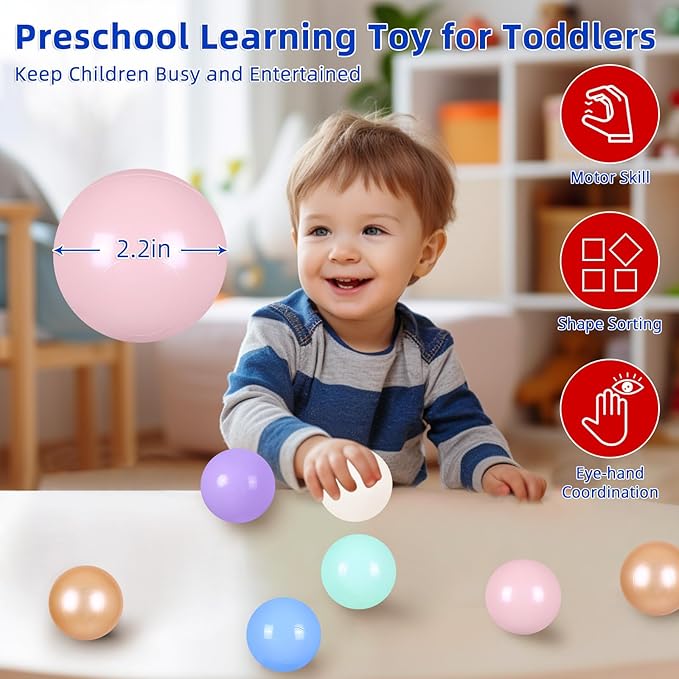 STARBOLO Ball Pit Balls for Toddlers Phthalate Free BPA Free Non-Toxic Crush Proof Play Balls for Toddlers Kids Pool Playhouse Pack of 100 200 500
