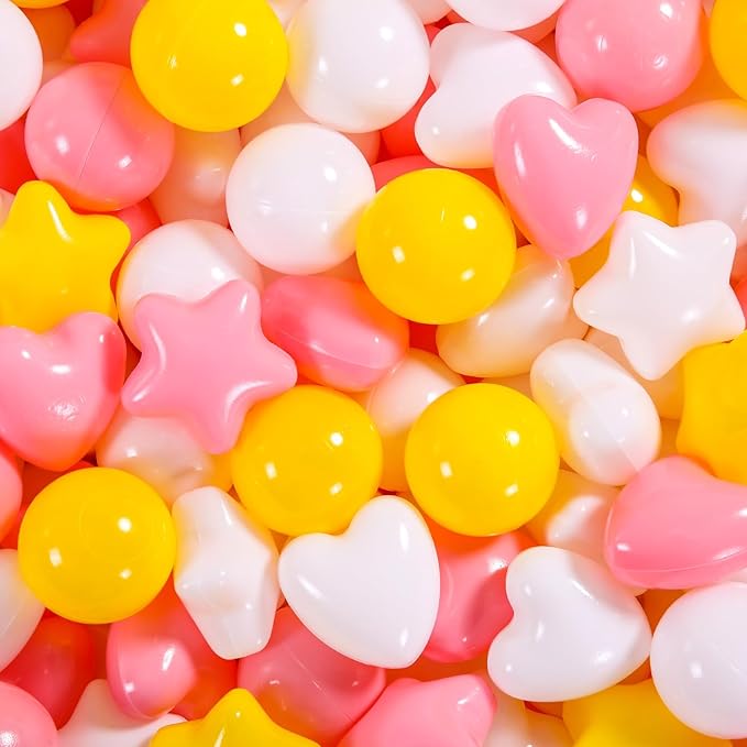 Star Ball Pit Balls for Toddlers -200pcs Macaron Soft Plastic Balls Phthalate Free BPA Free Crush Proof Play Balls Play Tent Pool Playhouse Playpen Party Decoration.