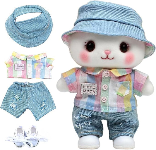 17cm Doll Clothes - 4 Set 17cm Doll Outfit & Accessories,17cm Doll Daily Set,hat+Clothes+Pants+Shoes(Style-b (No Doll))