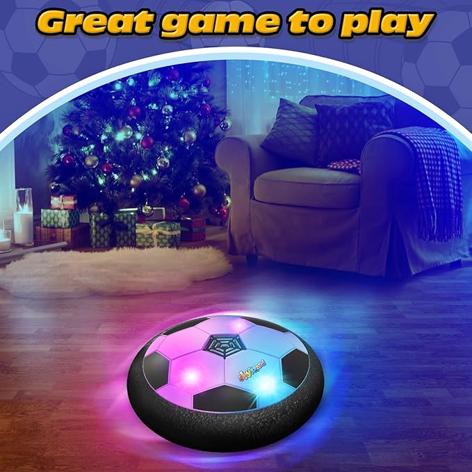 Hover Soccer Ball,Boys Toys Gifts for 3 4 5 6 7 8 Years Old,Air Power Kids Soccer Ball with LED Light,Hover Soccer Ball Indoor for Kids 3-5 6-8,Outdoor Indoor Game for Boys and Girls