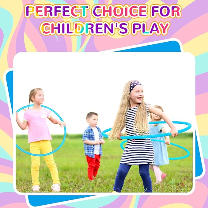 2 Pcs Toy Hoop Exercise Hoop Detachable Adjustable Plastic Toy Ring Playground Equipment for School Colored Circles Exercise Ring for Teens Dog Agility Equipment(Blue,23 Inch)