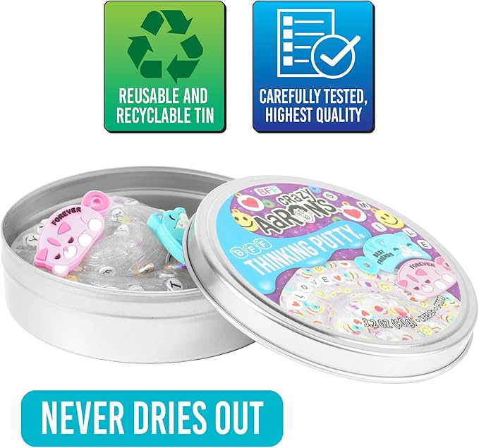 Crazy Aaron's Thinking Putty® - BFF - Sensory Putty for Kids and Grown ups in a 4" Tin - Creative and Endless Fun, Stress Relief Therapy Toys, Never Dries Out - Made in USA