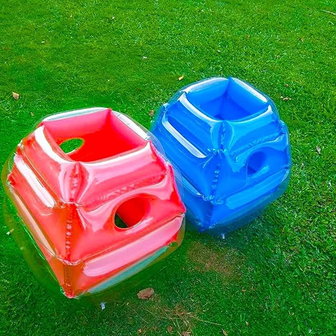 ZHUYNXIR 2 PC Sumo Balls for Kids, Kids Bumper Bounce Ball, Kid Sumo Balls, Lawn Game Ball for Child Outdoor Team Gaming Play, 24 inch, Blue+red.