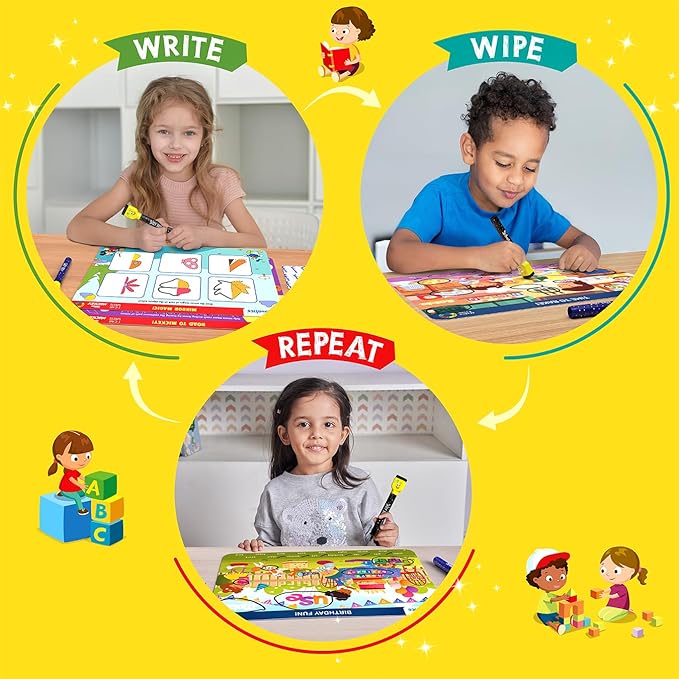 Skillmatics Educational Game : Preschool Champion | Reusable Activity Mats with 2 Dry Erase Markers | Gifts & Preschool Learning for Ages 3-6