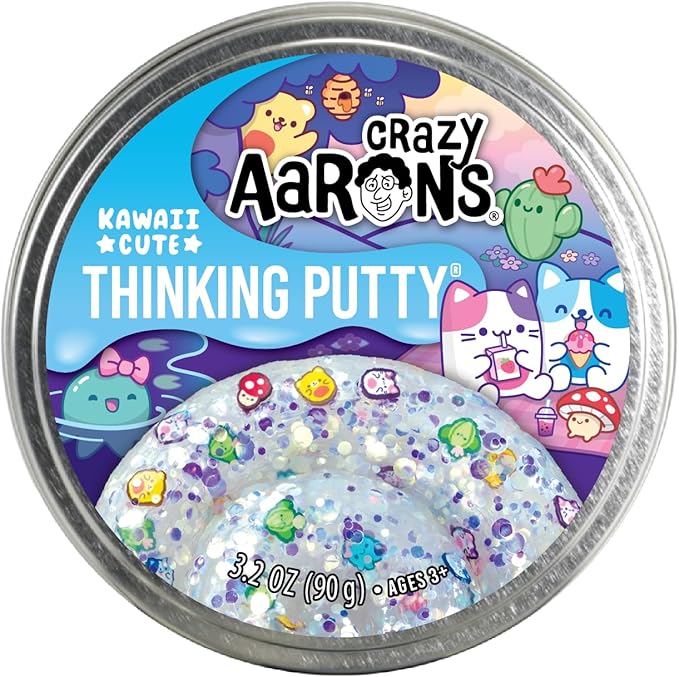 Crazy Aaron's Thinking Putty® - Kawaii Cute - See-Through Sensory Putty for Kids and Grown ups in a 4" Tin - Creative and Endless Fun, Stress Relief Therapy Toys, Never Dries Out - Made in USA