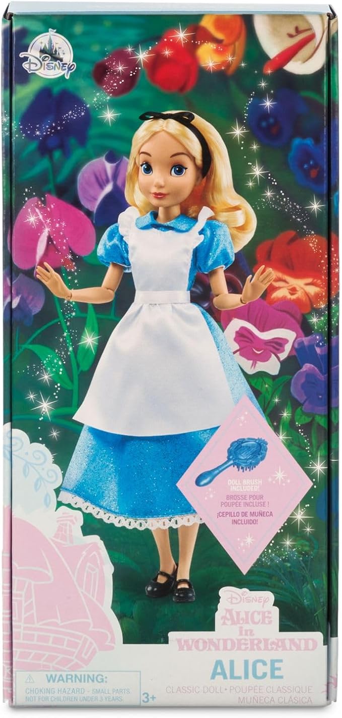 Disney Store Official Princess Classic Doll (Alice), 11 Inches, Includes Brush with Molded Details, Fully Posable Toy in Classic Outfit - Disney Princess Toys