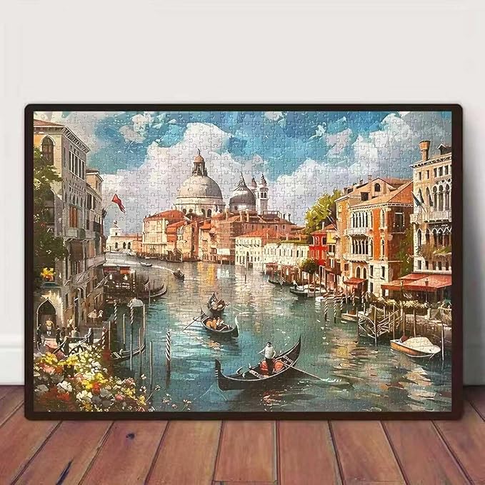 Venice Landscape 1000 Piece Puzzle for Adults,Puzzles for Adults 1000 Pieces,Challenging and Hard Difficult Mosaic Jigsaw Puzzles Toy Games 1000Pieces 27.5 X 19.7inch
