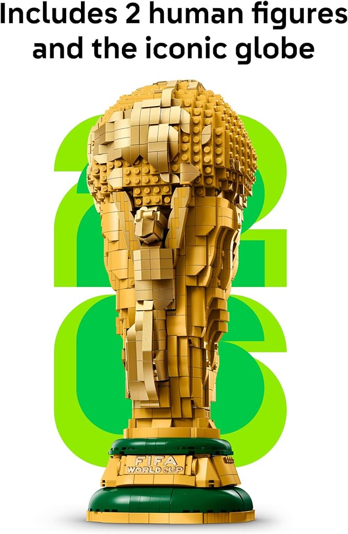 LEGO Editions FIFA World Cup Official Trophy Building Set - Kit for Display in Bedroom, Home Office, Book Shelf - Soccer Fans Collectible - with World Cup 2026 Minifigure - Gift for Fans - 43020