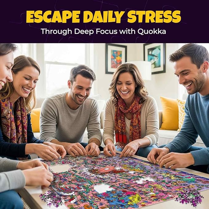 QUOKKA 1000 Piece Jigsaw Puzzle for Adults Desert Whirl – Puzzles for Adults 1000 Pieces Premium Box Packaging - Extra Fun with Hidden Secrets & Audio Story – Perfect Relaxation & Creativity & Gift