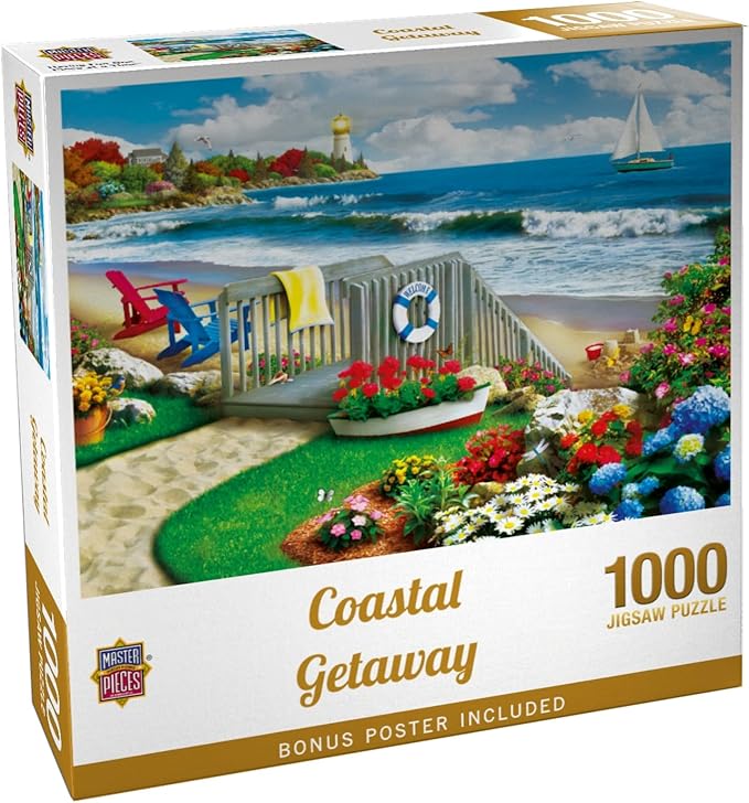 Masterpieces 1000 Piece Jigsaw Puzzle for Adults - Coastal Getaway - Adult Jigsaw Puzzles 1000 Pieces - 19.25"x26.63"