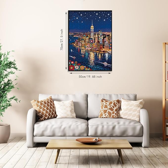 Puzzles for Adults 1000 Pieces with Letters on Back Jigsaw Puzzles Impossible Puzzle City Scene Landscape Puzzle Family Decoration Gift for Valentine Friends Parents(27.56x19.7 Inch)