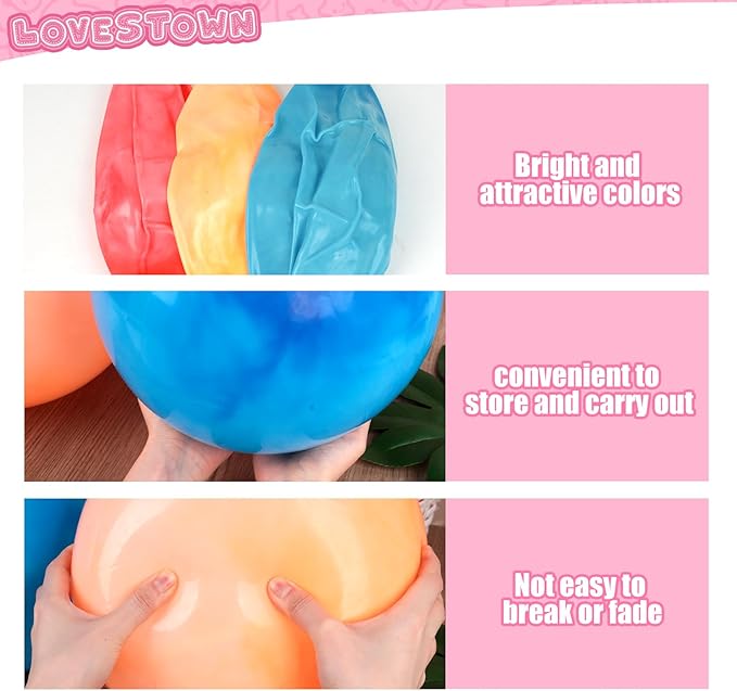 LovesTown 3PCS Playground Balls, 14 Inch Bouncy Balls Inflatable Dodgeball Kickballs with Hand Pump, for Kids Indoor and Outdoor