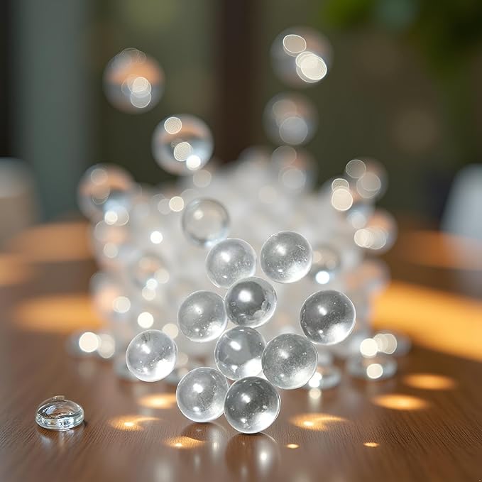20 Pcs 10mm Clear Glass Marbles Solid Marble Beads Marbles Games Bouncing Ball Pinball Machine for Vase Fish Tank Filler Home Decor, Dice and Marble Games, Sports and Outdoor Play, Decorations