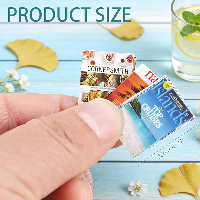 21PCS 1:12 Scale Miniature Books, Mini Books for Crafts, Tiny Book Dollhouse Books Decor, Mini Books for 1:12 Doll House Library Study Room Decoration Accessories (MiniBooks)