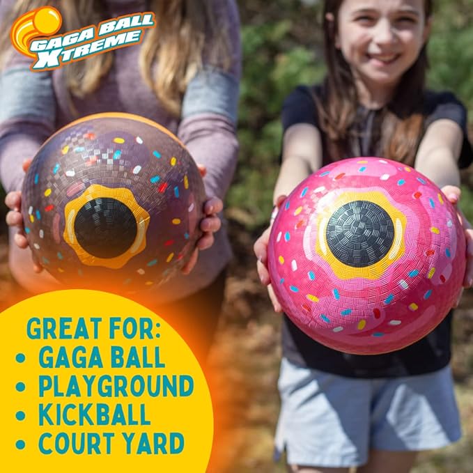 SCS Direct Gaga Ball Playground Balls (8.5 inches) w Air Pump- Durable Rubber Pack for Recess Dodgeball, Kickball, Gagaball Official Play & School -Fun Outdoor Toys & Gifts for Kids