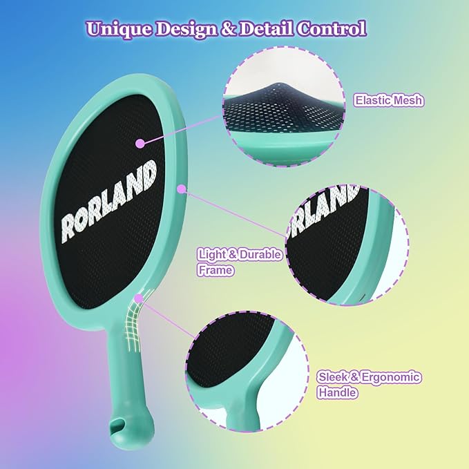 Racquet Paddle Bouncy Ball Play Set for Kids Adults Family Activities Rackets, Indoor Outdoor Play Games,Children’s Pool Beach Sport Toys(with 4 Balls)