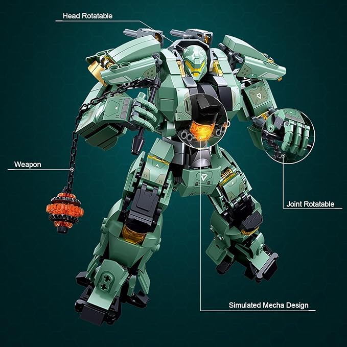HIGH GODO Transforming Mech Robot Building Blocks Set,Destroy Warrior City Action Mech Model Building Kit, 542 Pieces Cool Robots Toys Gift for Adults and Teens 14+